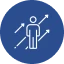 Person with arrows, growth icon