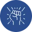 Raised fist symbolizing strength and unity